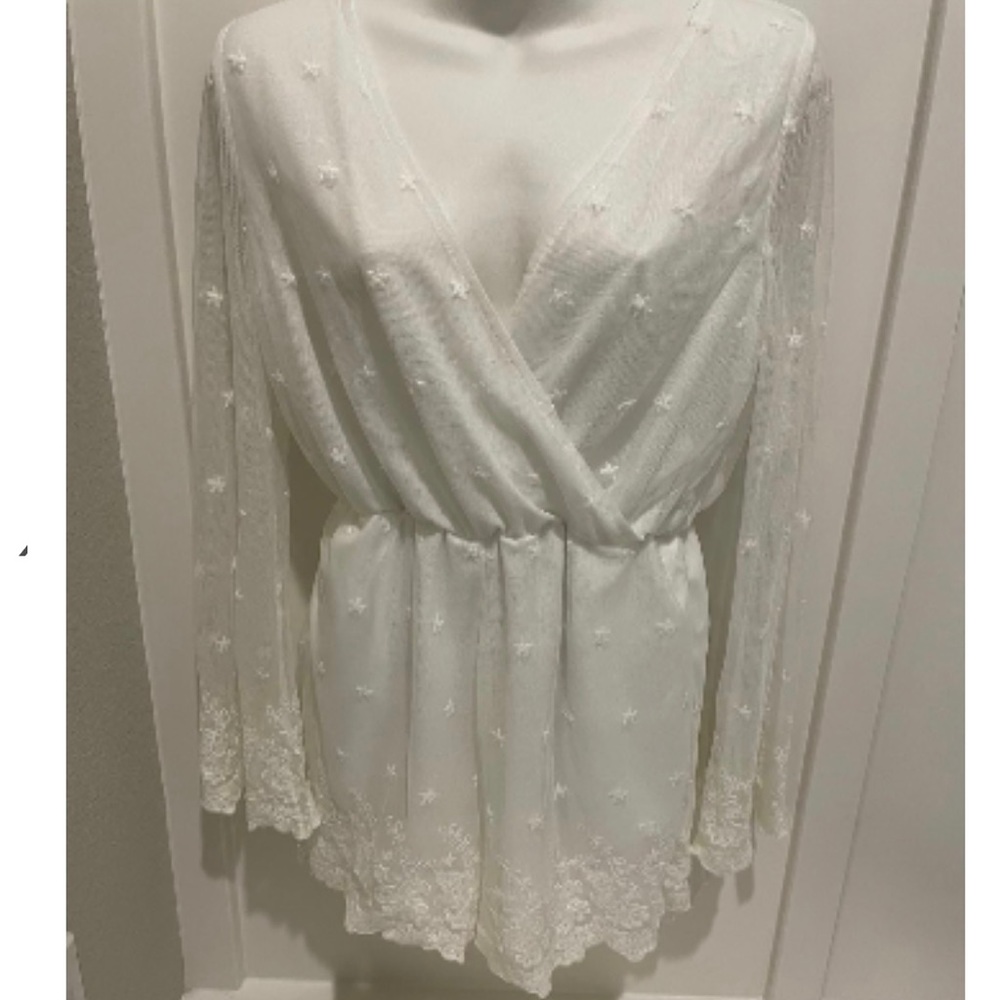 Gianni Bini long sleeve boho romper - Picture 6 of 6
